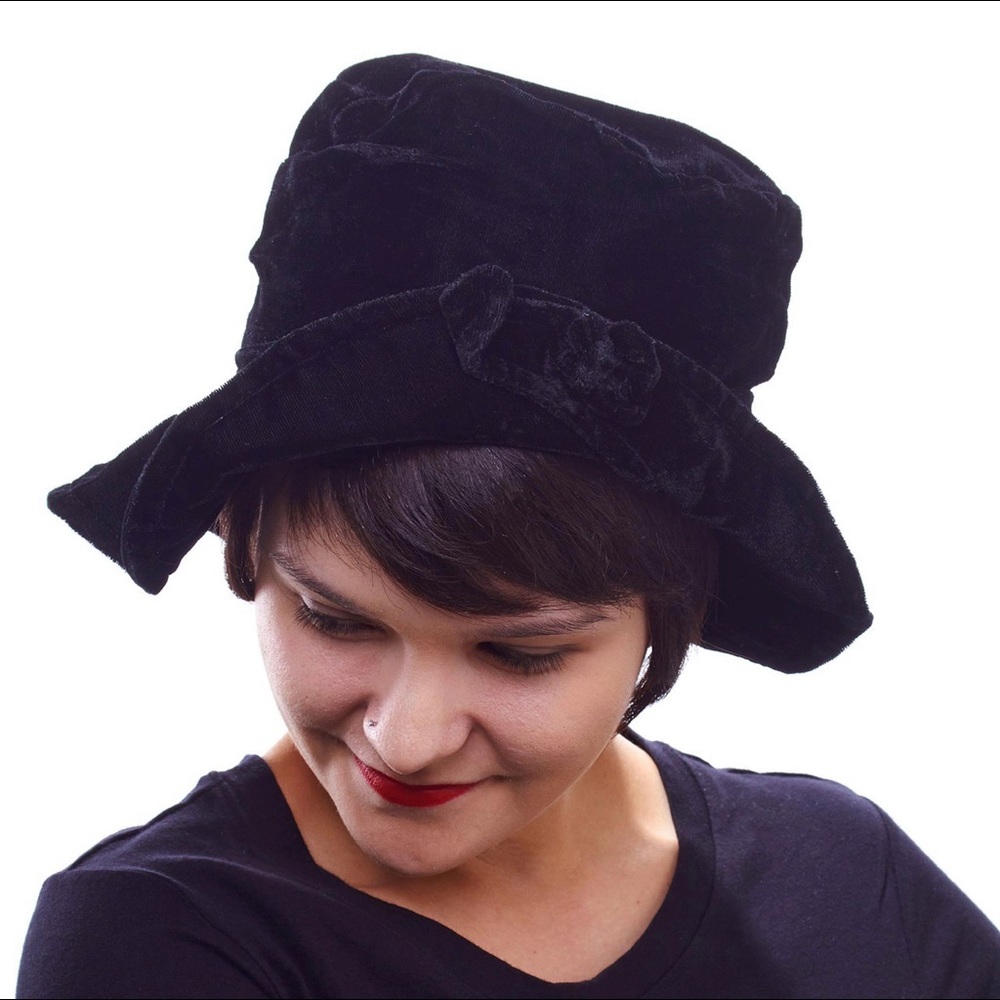 Shabby Chique Velvet Hat for Ladies